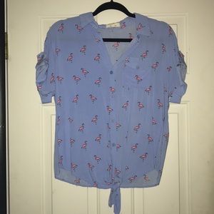 Cute flamingo tie shirt